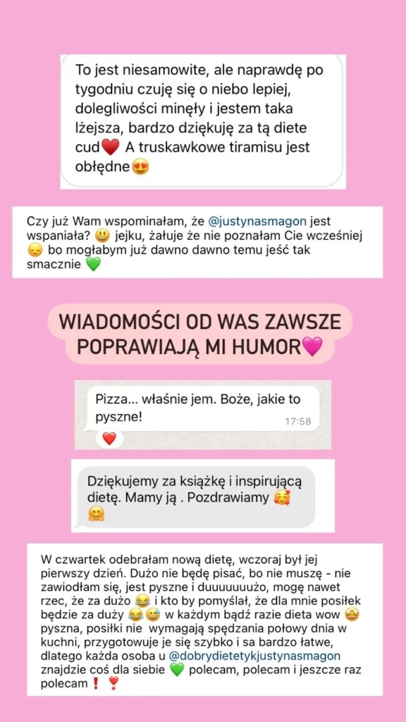 opinie o dietach Justyny
