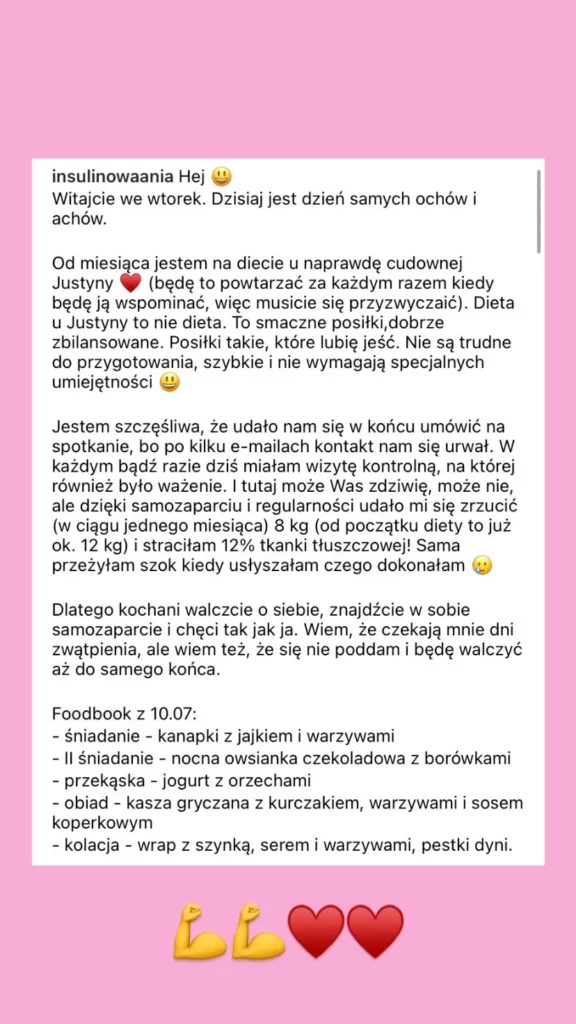 współpraca z Justyną opinia o diecie